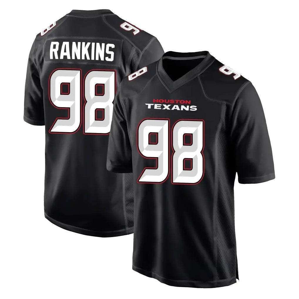 H.Texans #98 Sheldon Rankins Player Carbon Black Fashion Home Game Ldoa Stitched Jerseys