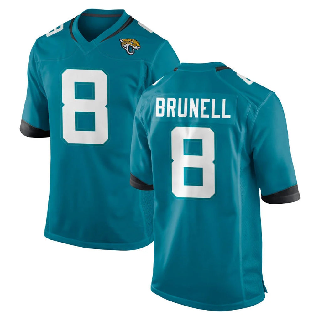 J.Jaguars #8 Mark Brunell?Player Teal Home Game Ldoa Stitched Jerseys
