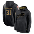 B.Bills #31 Maxwell Hairston Player Black Salute to Service Hoodies Hame Ldoa Stitched Jerseys