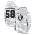 LV.Raiders #58 Jackson Powers-Johnson Player Arctic Camo Salute to Service Hoodies Limited Game Ldoa Stitched Jerseys