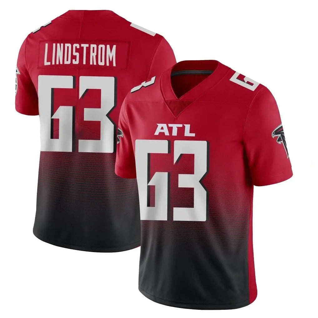 A.Falcons #63 Chris Lindstrom Player Red Vapor Untouchable Limited Home Game Ldoa Stitched Jerseys