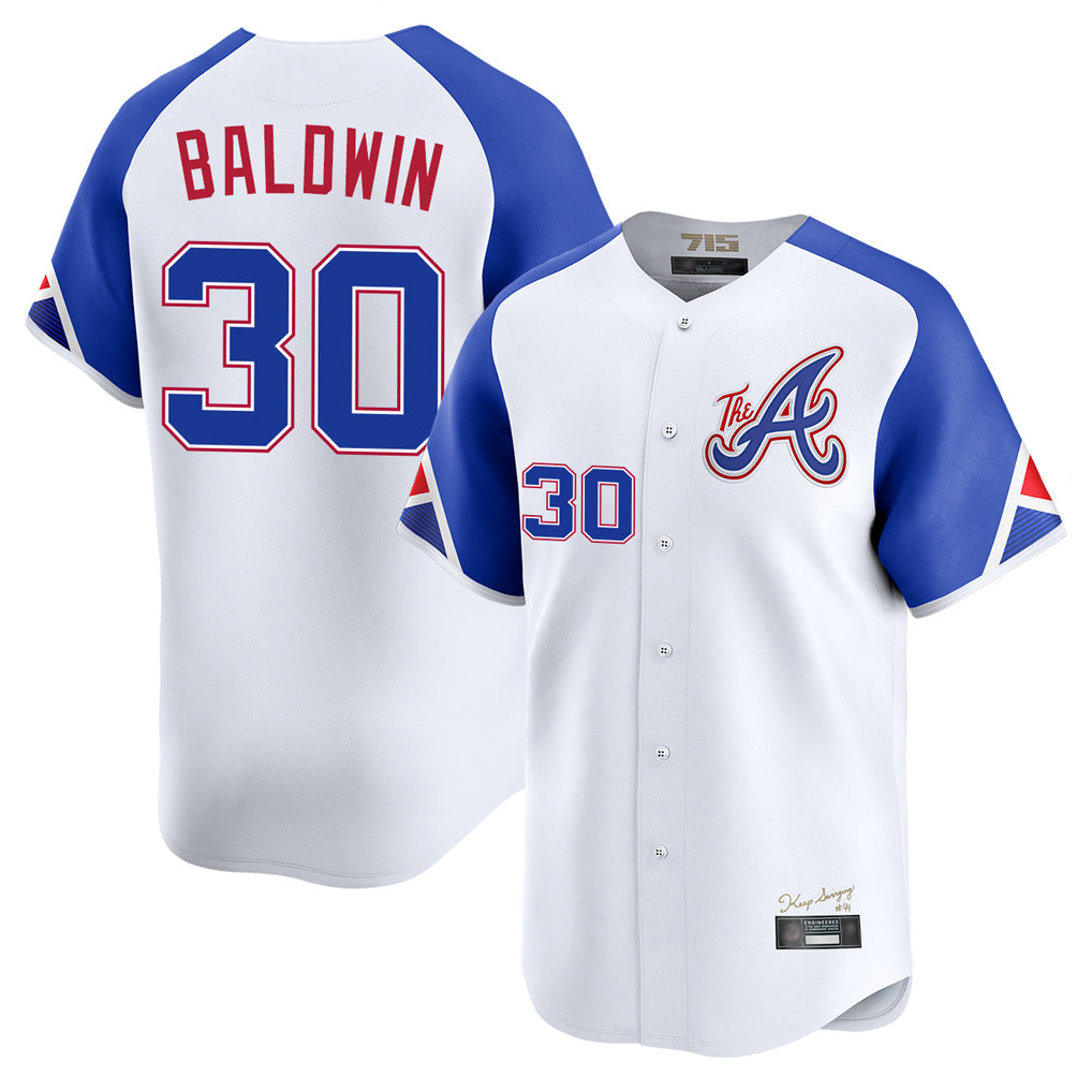 A.Braves #30 Drake Baldwin Player White City Connect Limited Home Game Ldoa Stitched Jerseys