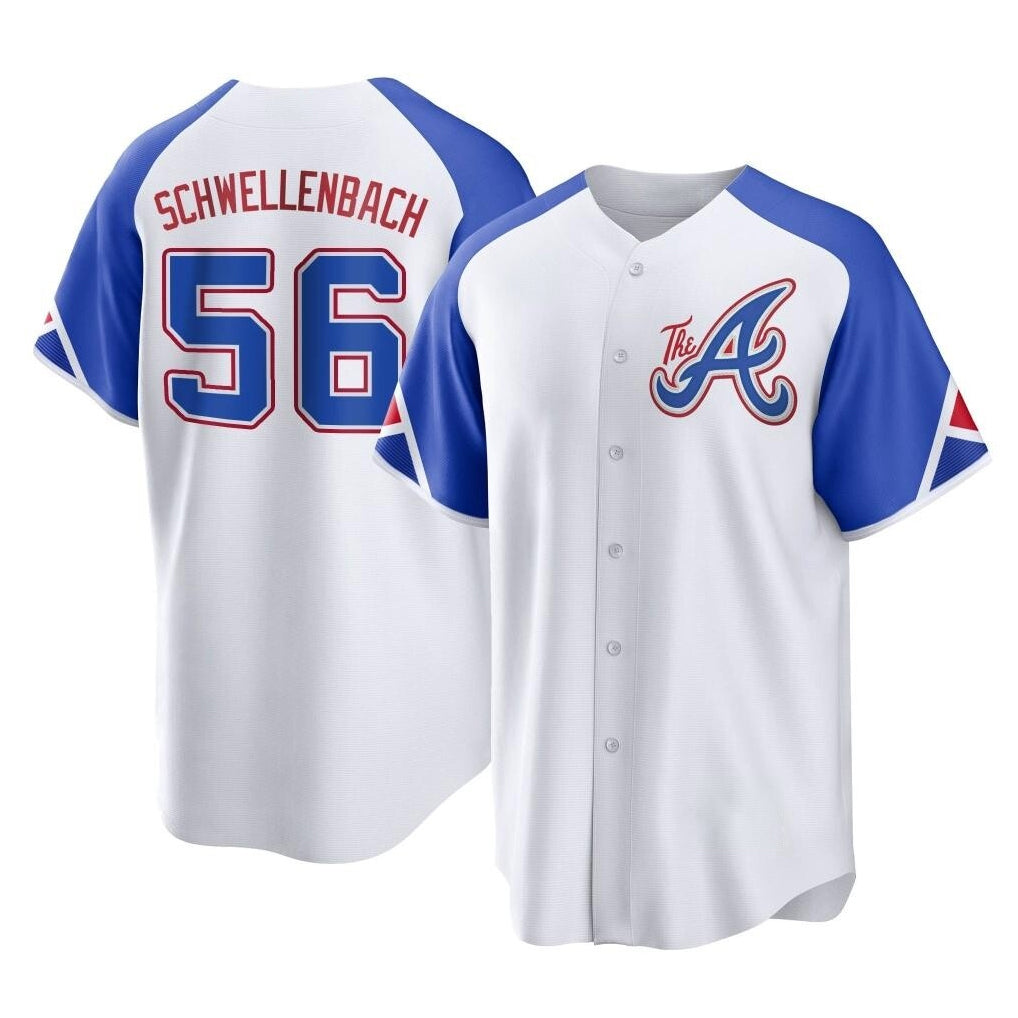 A.Braves #56 Spencer Schwellenbach Player White City Connect Home Game Ldoa Stitched Jerseys