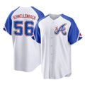 A.Braves #56 Spencer Schwellenbach Player White City Connect Home Game Ldoa Stitched Jerseys