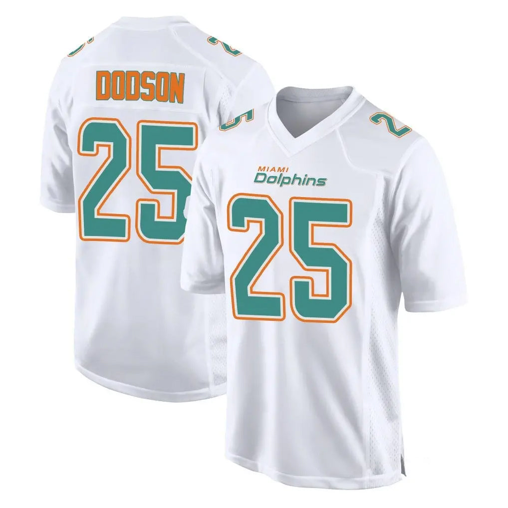 M.Dolphins #25 Tyrel Dodson Player White Fashion Home Game Ldoa Stitched Jerseys