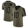 S.Seahawks #10 Cooper Kupp Player Olive Salute To Service Limited Game Ldoa Stitched Jerseys