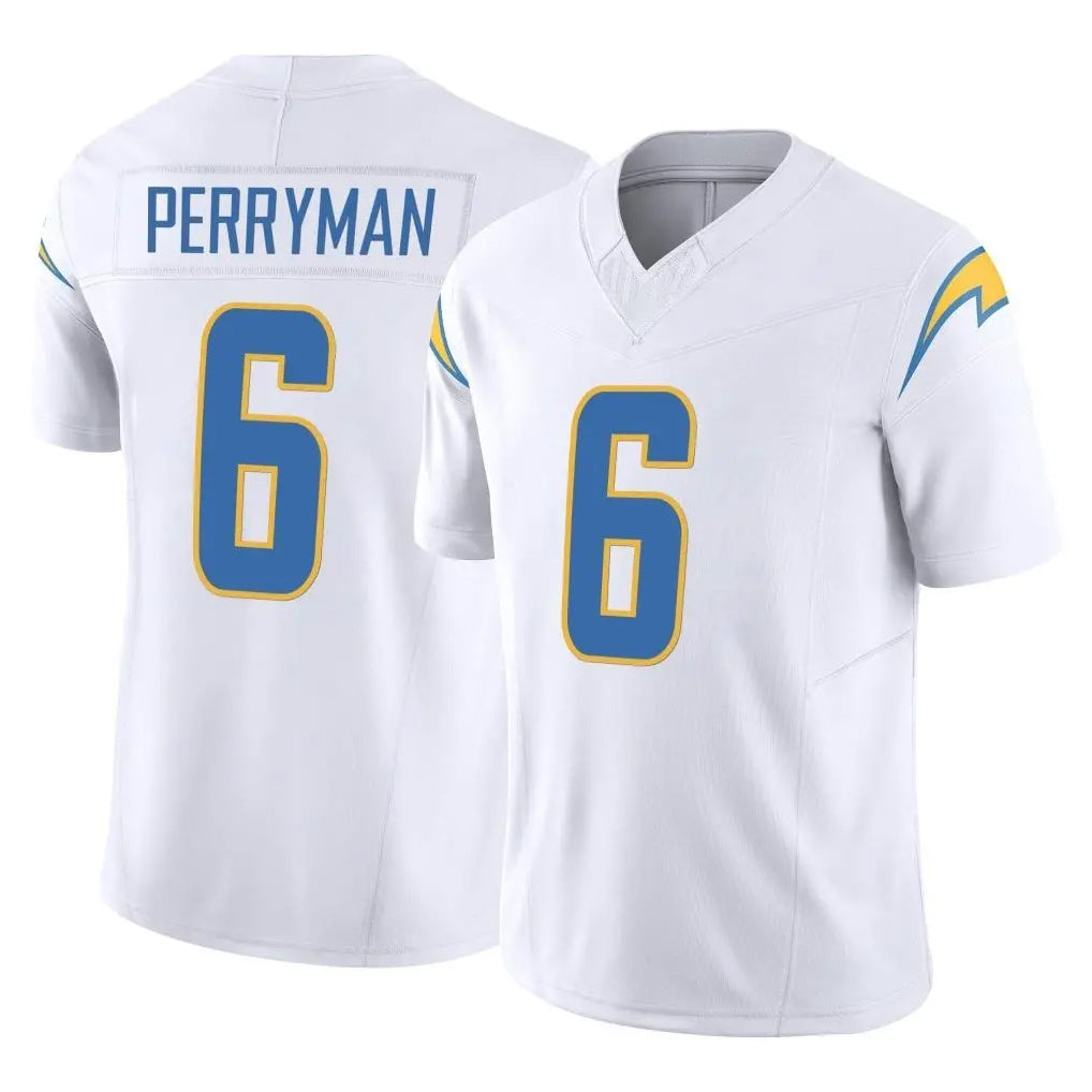 LA.Chargers #6 Denzel Perryman Player White Limited Vapor F.U.S.E. Home Game Ldoa Stitched Jerseys