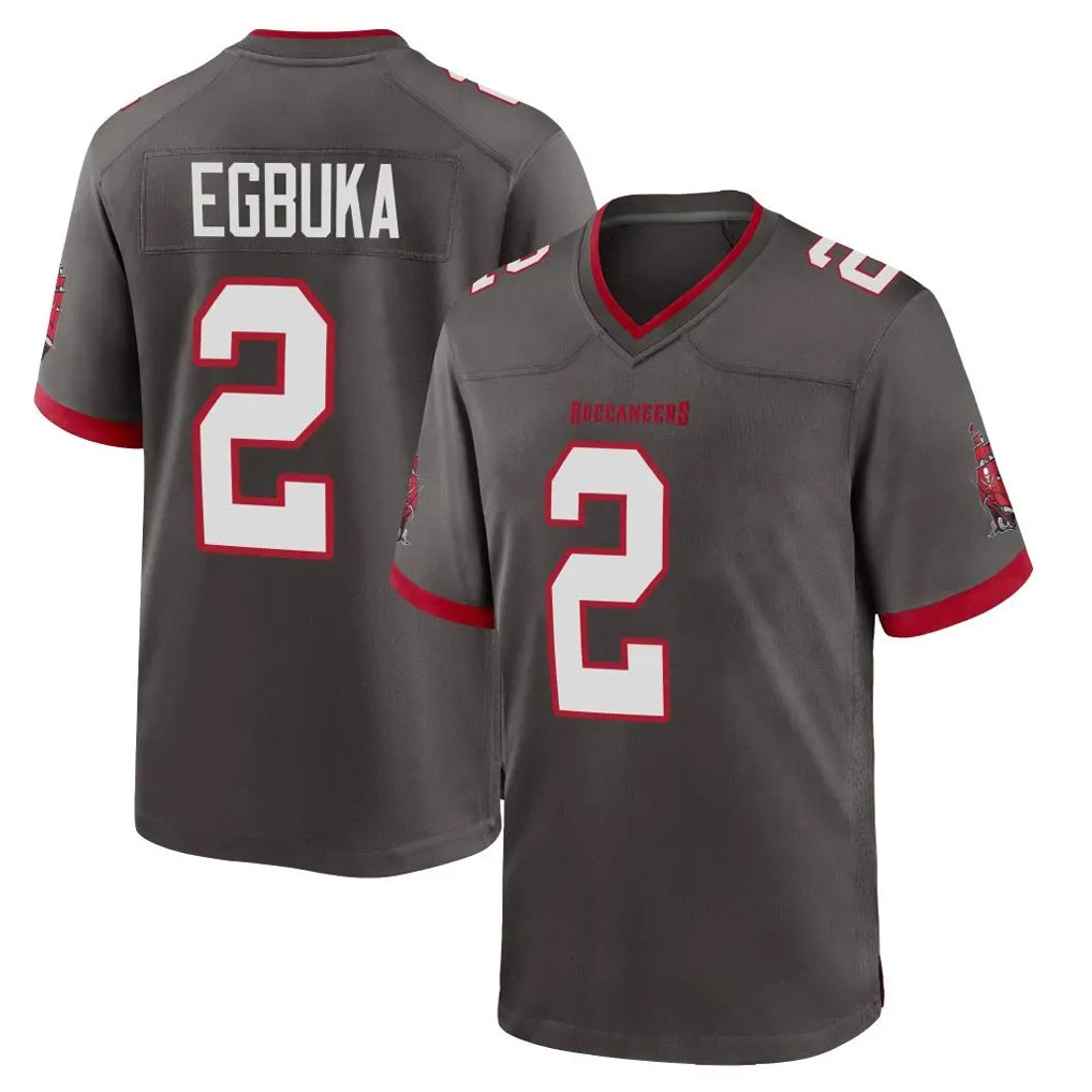 TB.Buccaneers #2 Emeka Egbuka Player Pewter Alternate Home Game Ldoa Stitched Jerseys