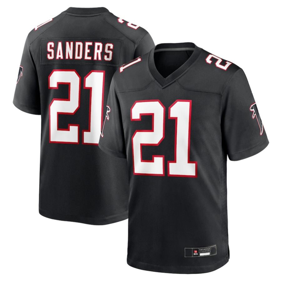 A.Falcons #21 Deion Sanders Black Player Game Ldoa Stitched Jerseys