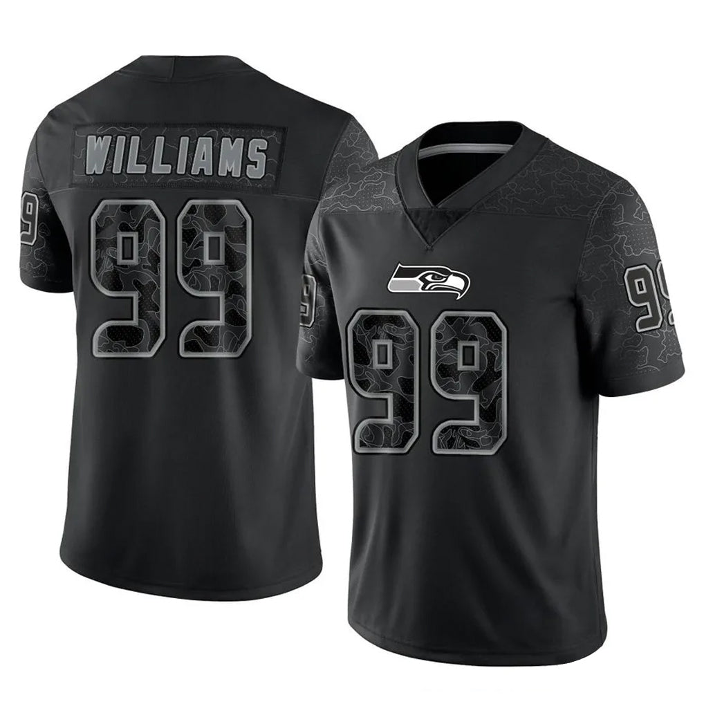 S.Seahawks #99 Leonard Williams Player Black Limited Reflective Home Game Ldoa Stitched Jerseys