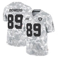 LV.Raiders #89 Brock Bowers Player Arctic Camo Salute To Service Limited Game Ldoa Stitched Jerseys