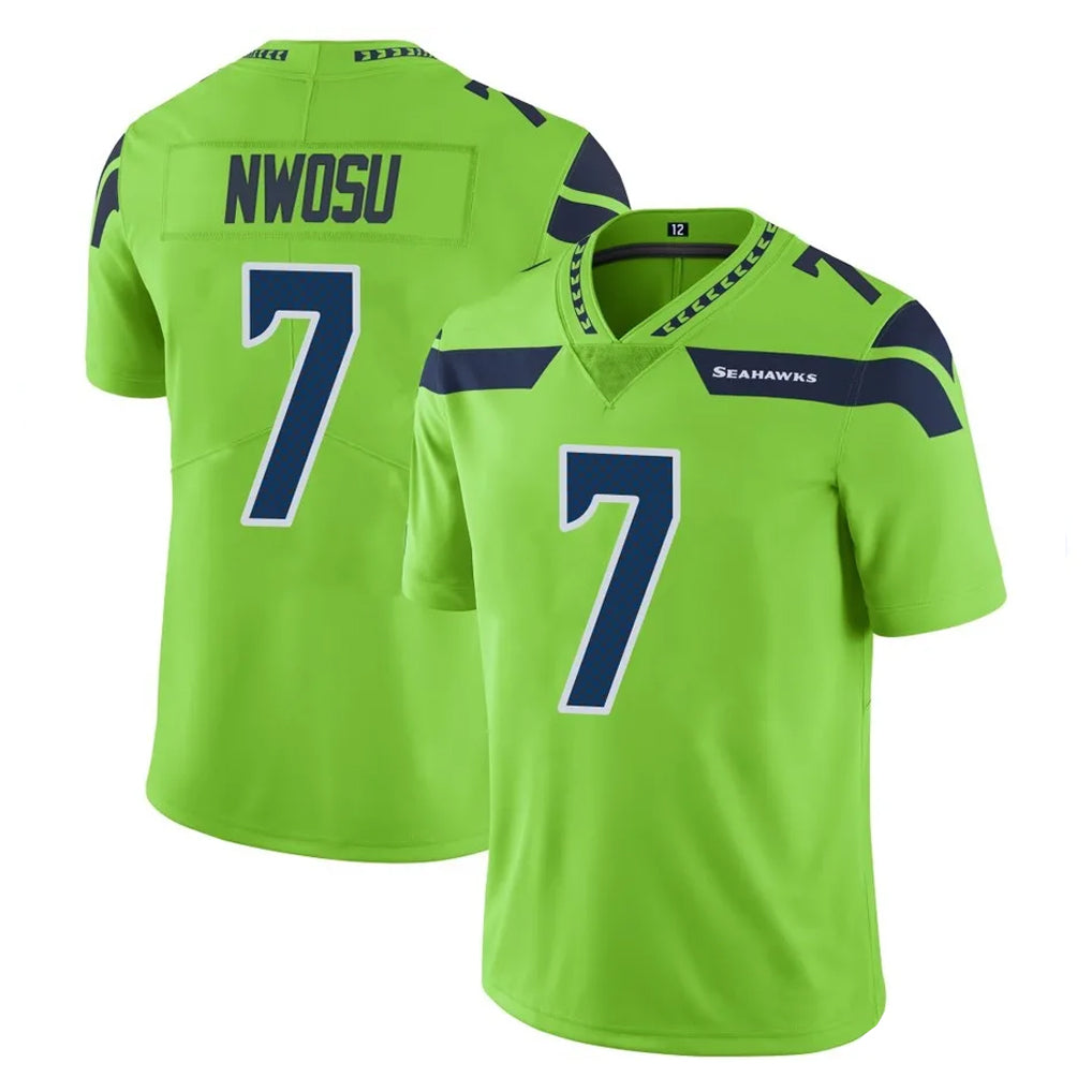 S.Seahawks #7 Uchenna Nwosu Player Green Limited Color Rush Home Game Ldoa Stitched Jerseys
