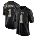 NO.Saints #1 Kool-Aid McKinstry Player Black Carbon Fashion Home Game Ldoa Stitched Jerseys