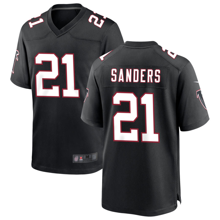 A.Falcons #21 Deion Sanders Player Black Throwback Limited Ldoa Stitched Jerseys