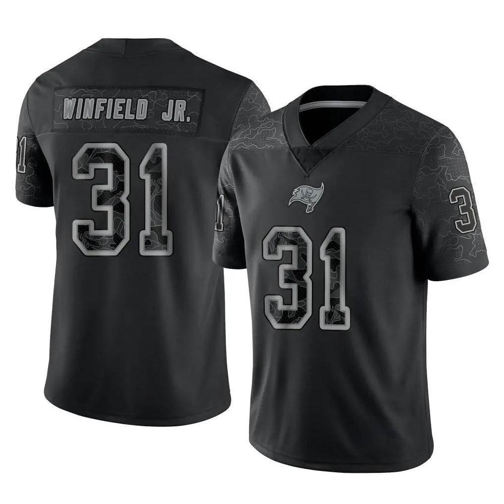 TB.Buccaneers #31 Antoine Winfield Jr. Player Black Reflective Limited Home Game Ldoa Stitched Jerseys