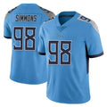 T.Titans #98 Jeffery Simmons Player Light Blue Limited Vapor Untouchable Home Game Ldoa Stitched Jerseys