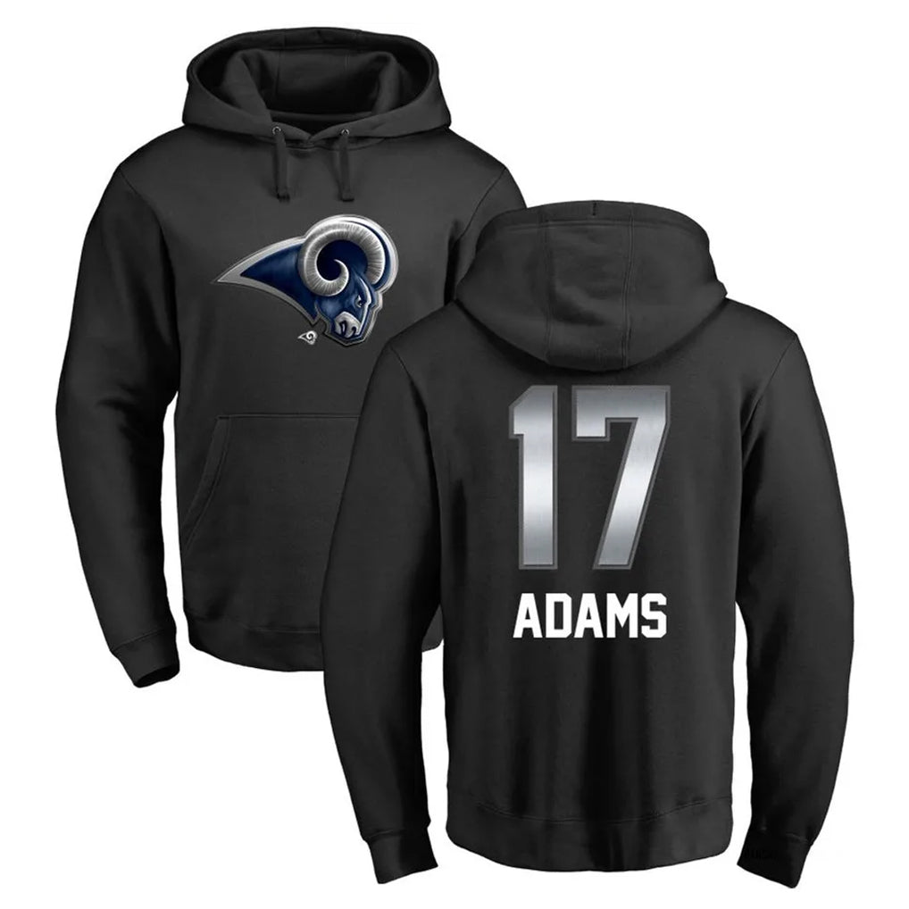 LA.Rams #17 Davante Adams Player Black Pullover Hoodie Limited Game Ldoa Stitched Jerseys
