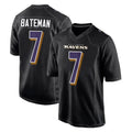 B.Ravens #7 Rashod Bateman Player Black Carbon Fashion Home Game Ldoa Stitched Jerseys
