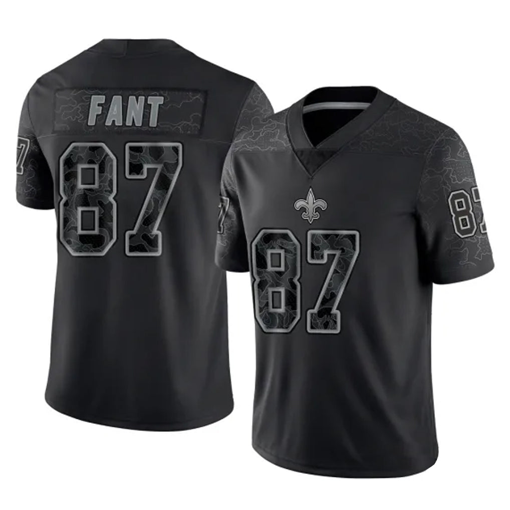 NO.Saints #87 Noah Fant Player Black Limited Reflective Home Game Ldoa Stitched Jerseys
