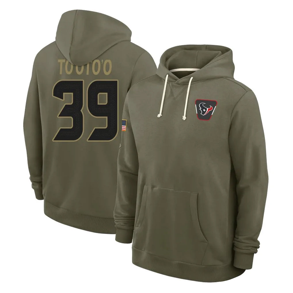 H.Texans #39 Henry To'oTo'o Player Olive Salute to Service Pullover Hoodies Limited Ldoa Stitched Jerseys