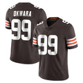 C.Browns #99 Julian Okwara Player Brown Color Vapor Untouchable Limited Home Game Ldoa Stitched Jerseys
