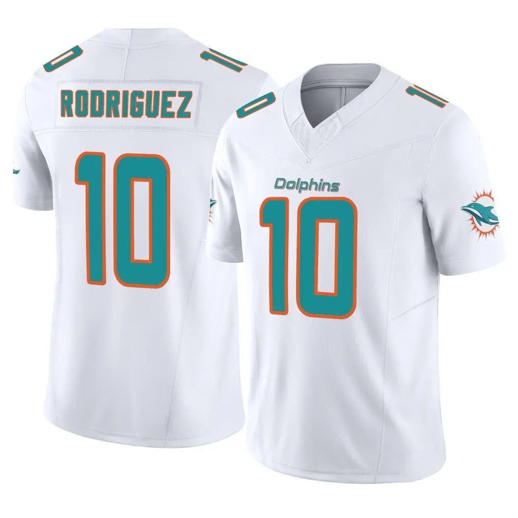 M.Dolphins #10 Jacob Rodriguez Player White Limited Vapor F.U.S.E. Home Game Ldoa Stitched Jerseys