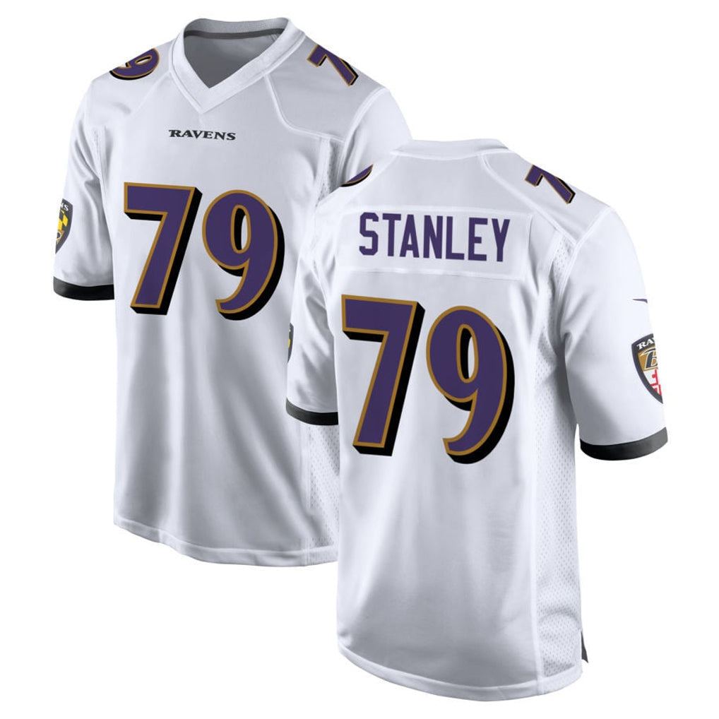 B.Ravens #79 Ronnie Stanley Player White Home Game Ldoa Stitched Jerseys