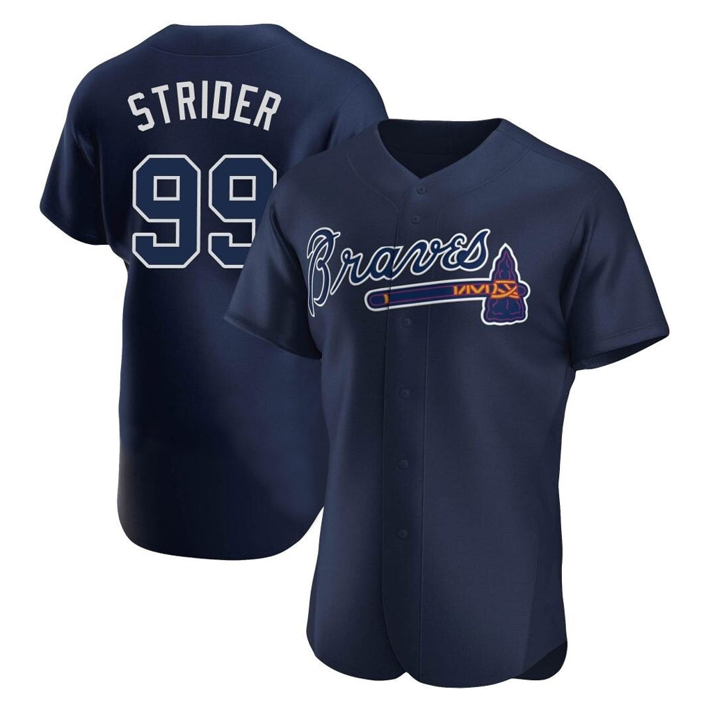 A.Braves #99 Spencer Strider Player Navy Alternate Limited Elite Home Game Ldoa Stitched Jerseys