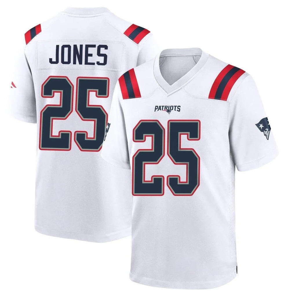 NE.Patriots #25 Marcus Jones Player White Home Game Ldoa Stitched Jerseys
