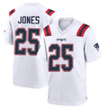 NE.Patriots #25 Marcus Jones Player White Home Game Ldoa Stitched Jerseys