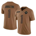 LA.Chargers #1 Quentin Johnston Player Brown Salute To Service Limited Ldoa Stitched Jerseys