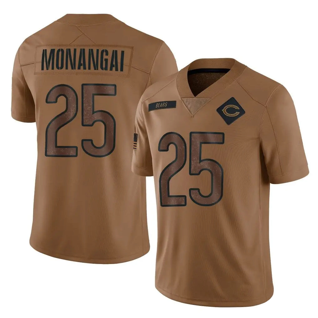 C.Bears #25 Kyle Monangai Player Brown Salute to Service Limited Ldoa Stitched Jerseys