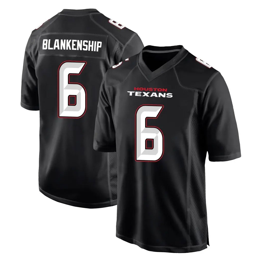H.Texans #6 Reed Blankenship Player Carbon Black Fashion Home Game Ldoa Stitched Jerseys