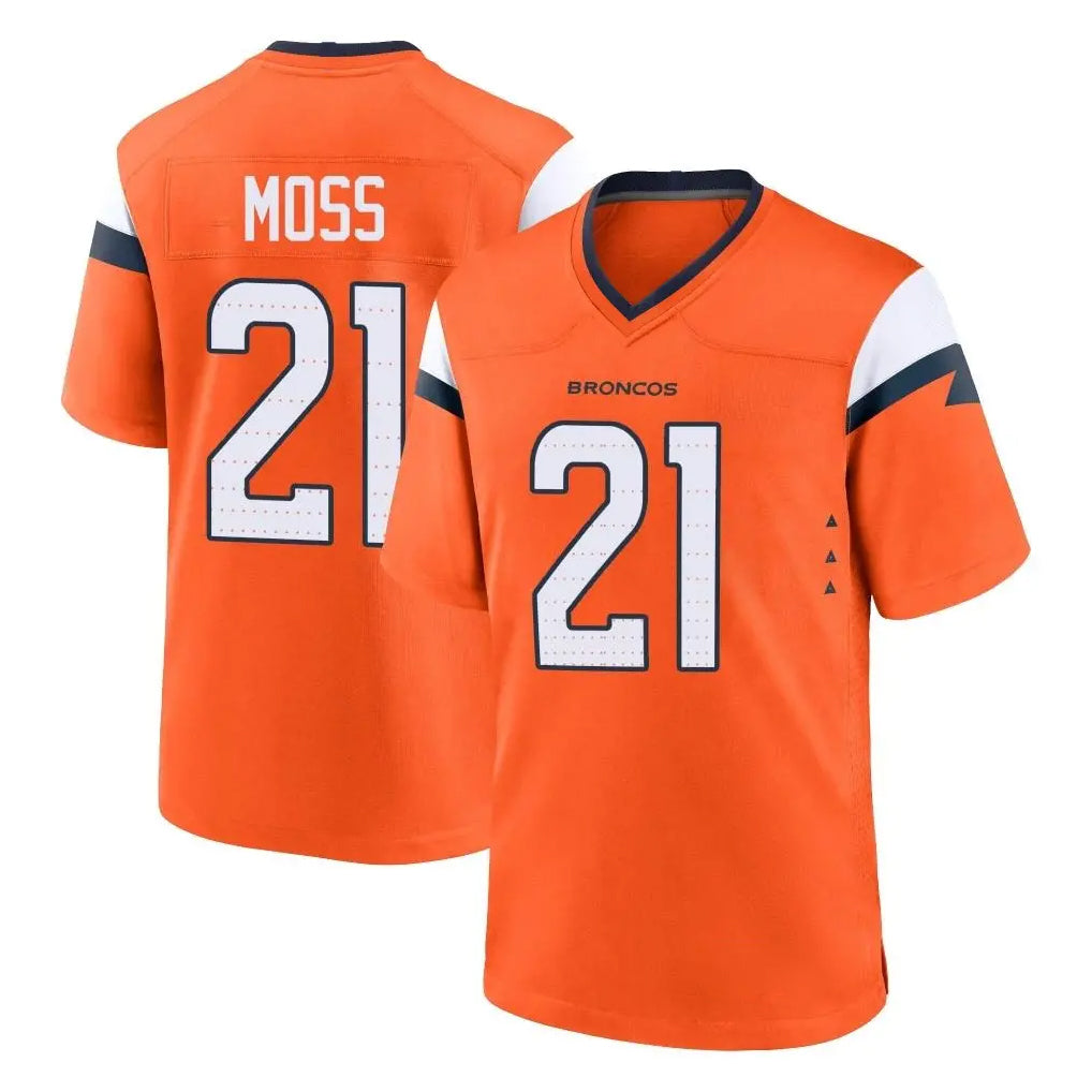 D.Broncos #21 Riley Moss Player Orange Home Game Ldoa Stitched Jerseys