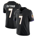 B.Ravens #7 Rashod Bateman Player Black Vapor Untouchable Limited Home Game Ldoa Stitched Jerseys
