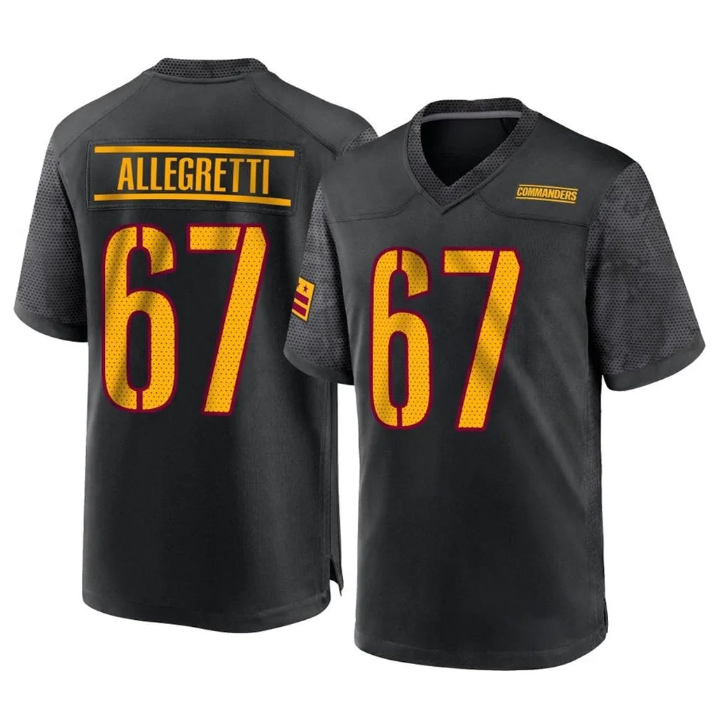 W.Commanders #67 Nick Allegretti Player Black Home Game Ldoa Stitched Jerseys