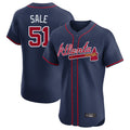 A.Braves #51 Chris Sale Player Navy Limited Elite Home Game Ldoa Stitched Jerseys