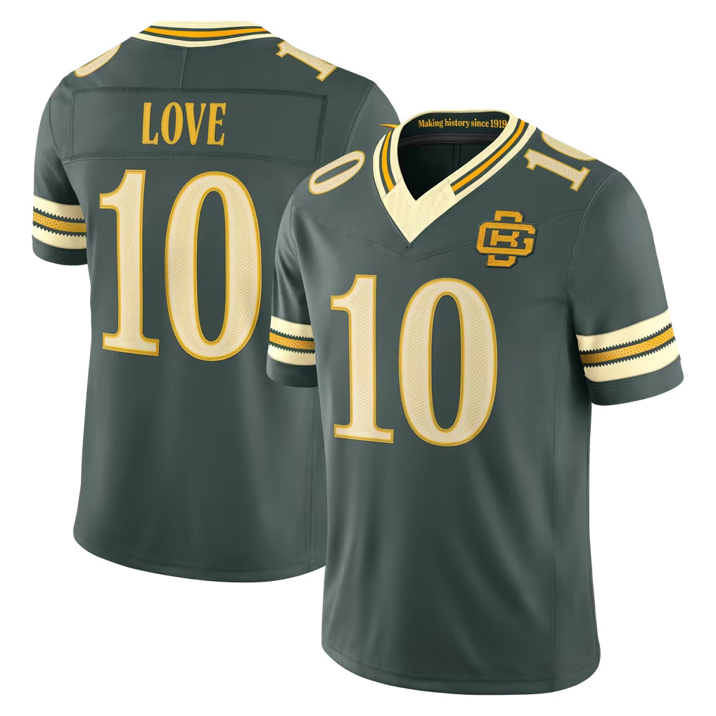 GB.Packers #10 Jordan Love Player Green Limited 2026 Rivalries Collection Home Game Edoa Stitched Jerseys