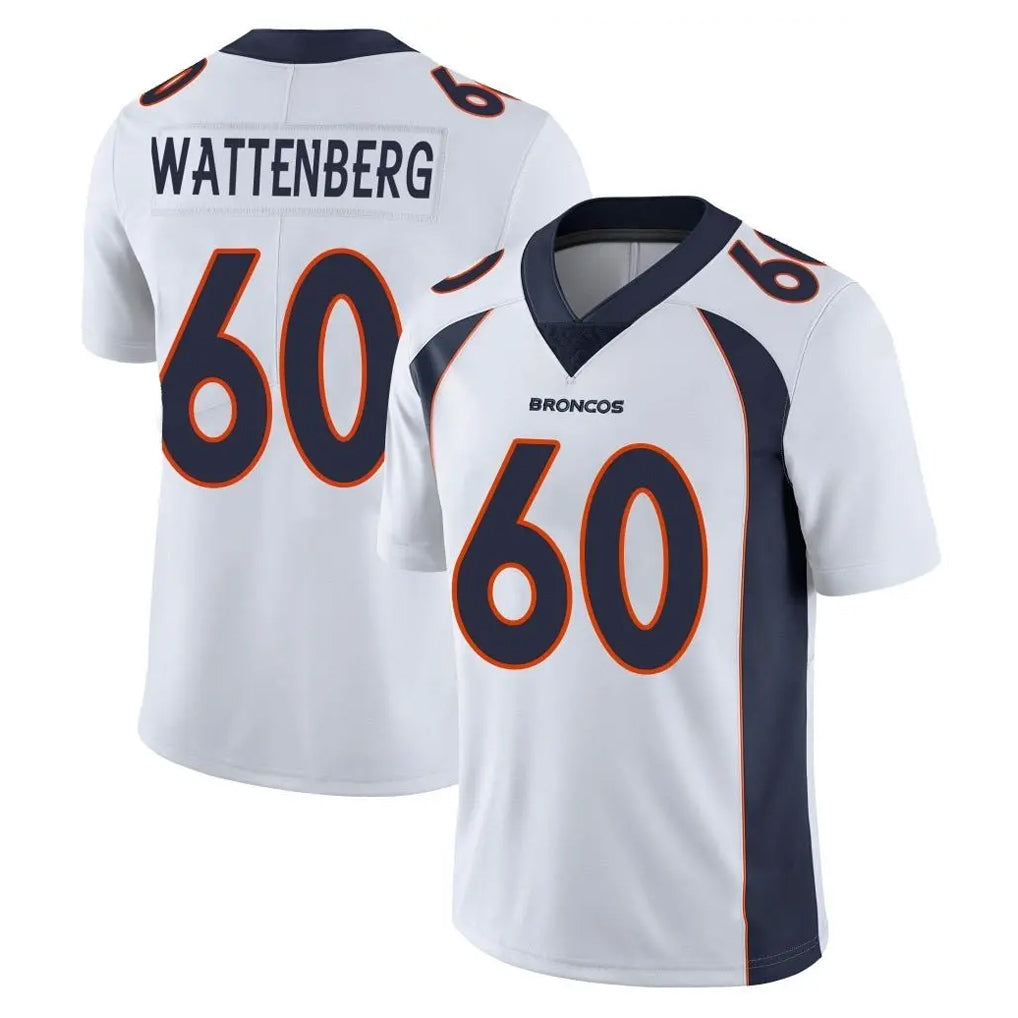 D.Broncos #60 Luke Wattenberg Player White Vapor Untouchable Limited Home Game Ldoa Stitched Jerseys