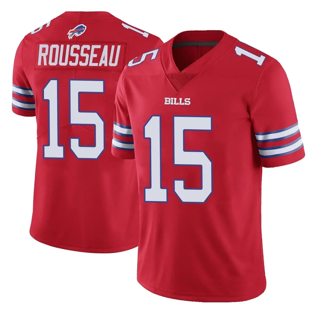 B.Bills #15 Greg Rousseau Player Red Vapor Untouchable Limited Xdoa Stitched Jerseys