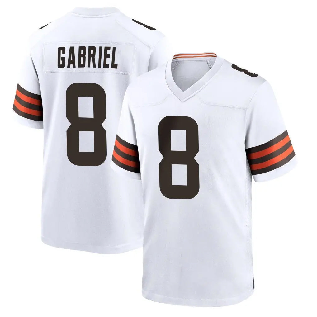 C.Browns #8 Dillon Gabriel Player White Home Game Ldoa Stitched Jerseys