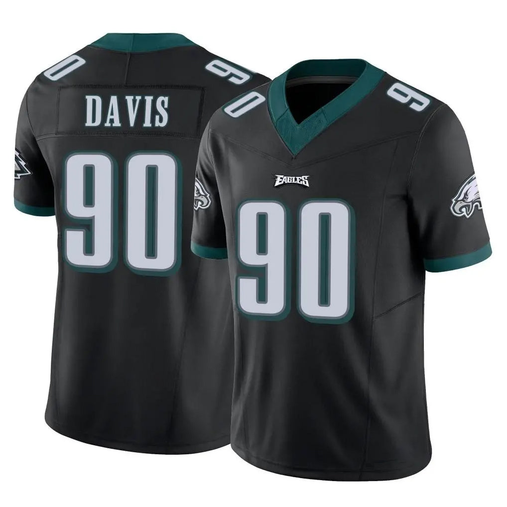 P.Eagles #90 Jordan Davis Player Black Limited Vapor F.U.S.E. Home Game Ldoa Stitched Jerseys
