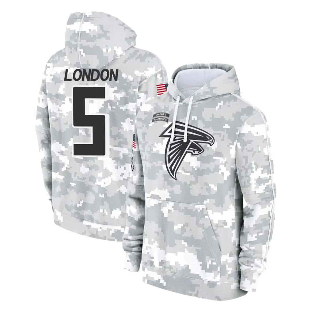 A.Falcons #5 Drake London Player Camo Arctic Salute to Service Hoodies Limited Ldoa Stitched Jerseys