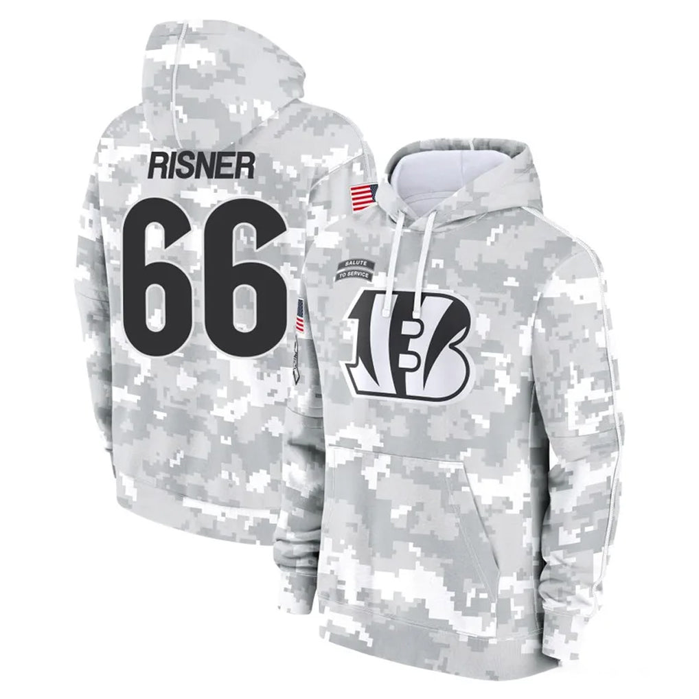 C.Bengals #66 Dalton Risner Player Arctic Camo Salute to Service Pullover Hoodie Limited Ldoa Stitched Jerseys