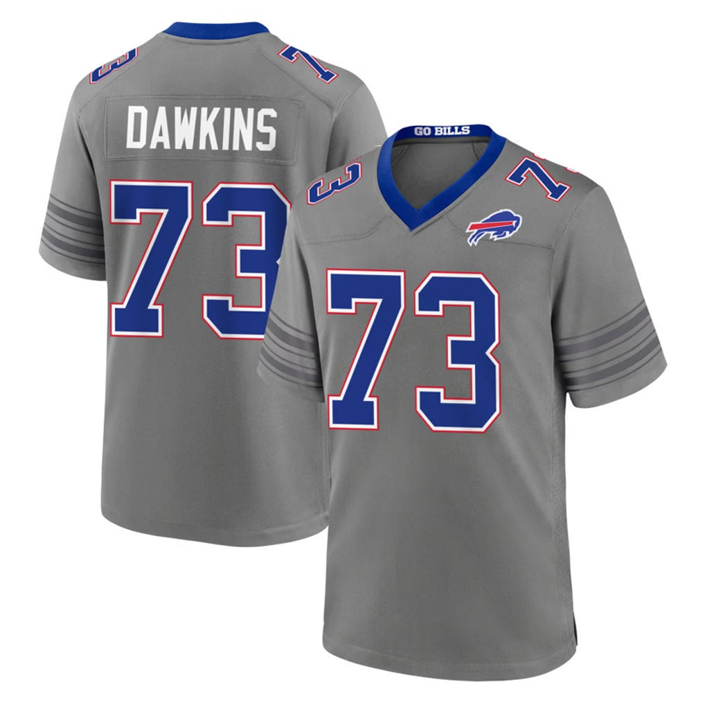 B.Bills #73 Dion Dawkins Player Gray Nickel City Home Game Xdoa Stitched Jerseys