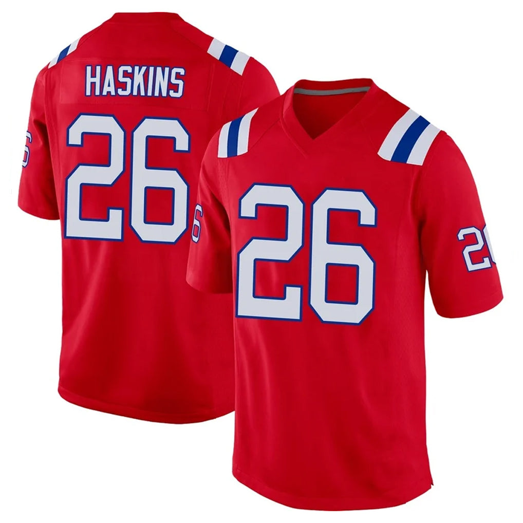 NE.Patriots #26 Hassan Haskins Player Red Home Game Ldoa Stitched Jerseys