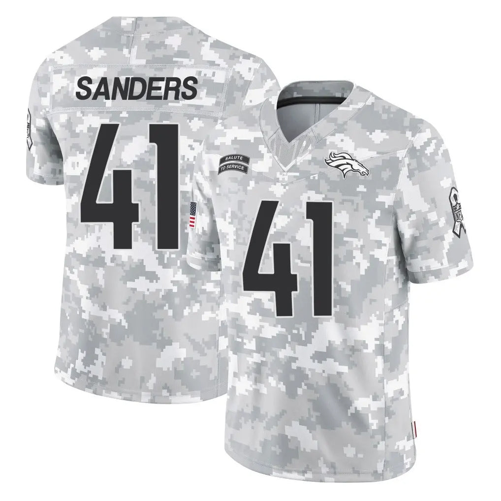 D.Broncos #41 Drew Sanders Player Arctic Camo Salute To Service Limited Ldoa Stitched Jerseys