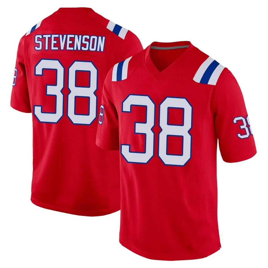 NE.Patriots #38 Rhamondre Stevenson Player Red Home Game Ldoa Stitched Jerseys