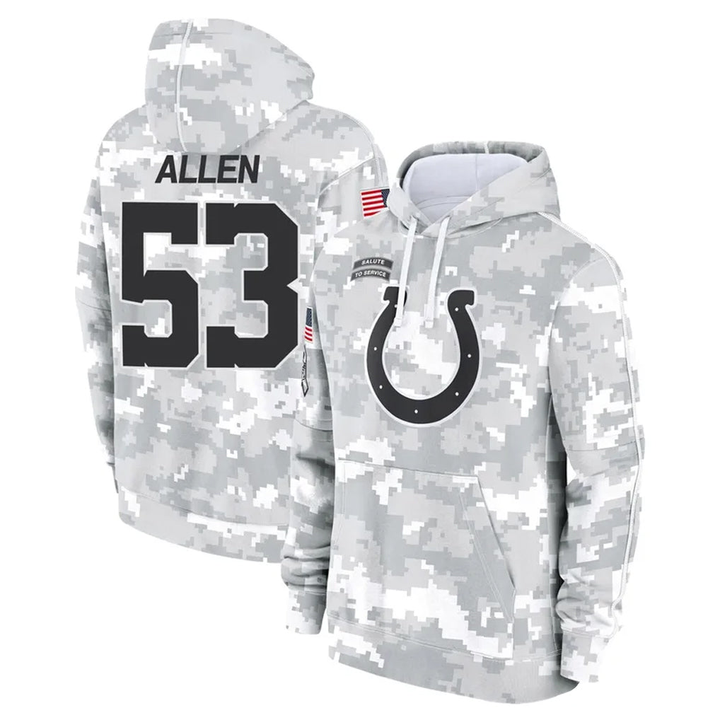 IN.Colts #53 CJ Allen Player Arctic Camo Salute to Service Hoodies Limited Game Ldoa Stitched Jerseys
