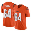 C.Bengals #64 Ted Karras Player Orange Vapor F.U.S.E. Limited Home Game Ldoa Stitched Jerseys